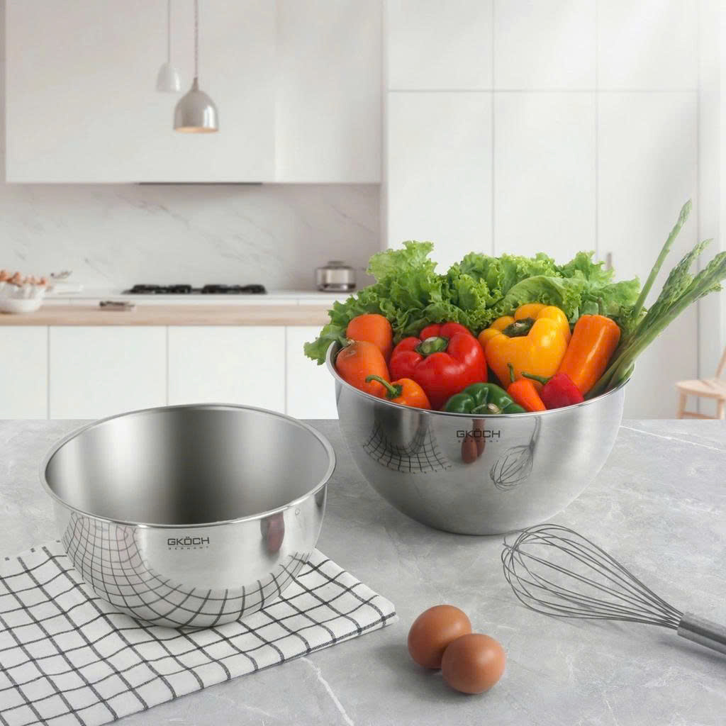 Set 2 âu trộn inox GKÖCH MYDH0607 (KT 20cm và 24cm) hàng chính hãng