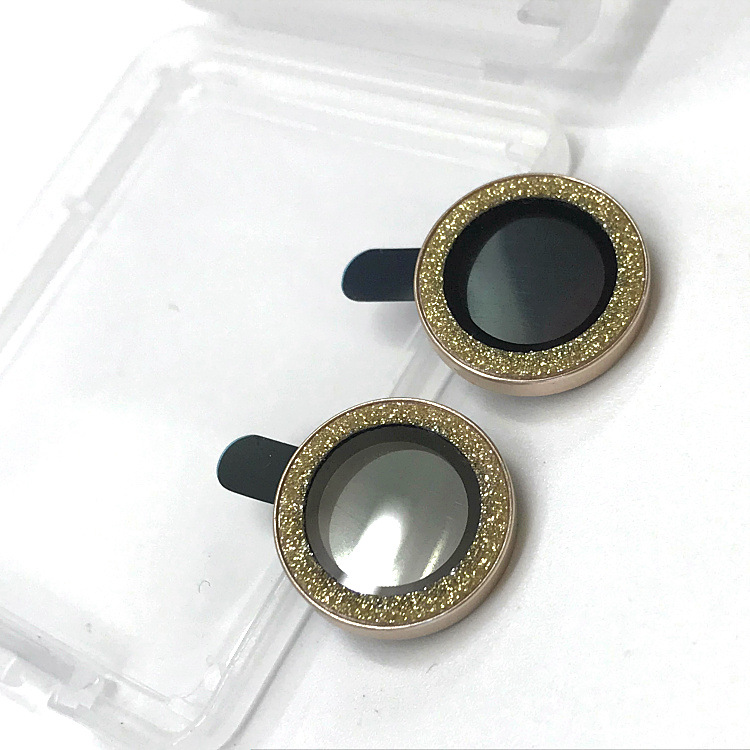 Bộ miếng dán kính cường lực Camera Diamond đính đá cho iPhone 13/13 mini hiệu Kuzoom Lens Ring bảo vệ camera - hàng nhập khẩu