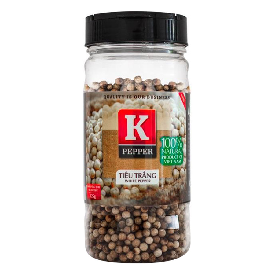 Tiêu Trắng Hạt K Pepper (125g / Hũ)