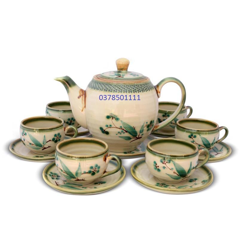 Bộ ấm chén men rêu cổ S7