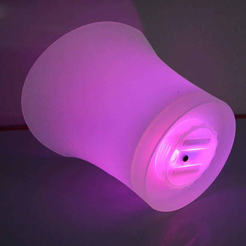 2x LED 5L Round Ice Bucket Champagne Wine Beer Holder Cooler Xmas Pub Party