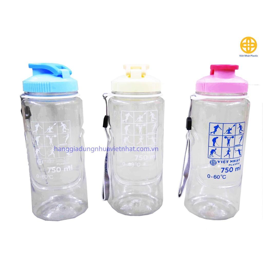 Bình đựng nước , bình nước học sinh nhiều size nhựa Việt Nhật PP an toàn