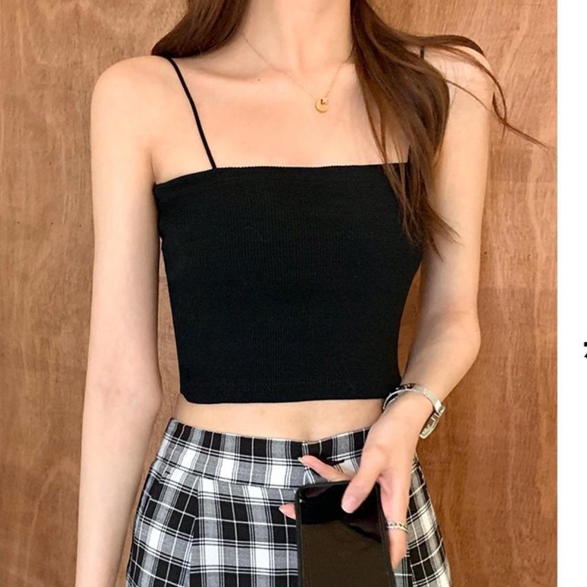 Hình ảnh Áo croptop 2 dây mảnh co giãn mặc trong tiện lợi ADHM007