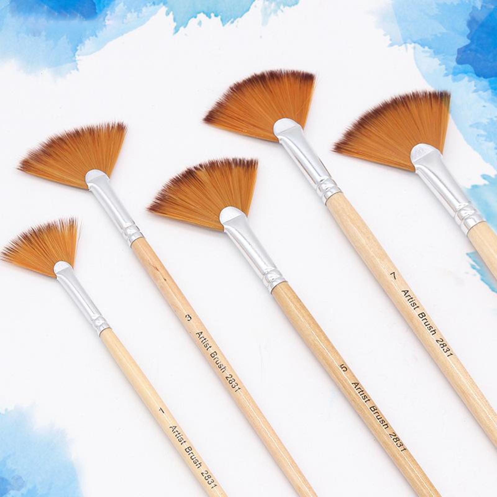 5 Pcs Paint Brushes Artists Painting Acrylic Painting