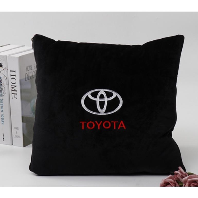 Gối tựa lưng liền chăn 2 in 1 mercedes, Lexus gối tựa lưng trên xe , chăn gối cho xe hơi chất Nhung màu đen sang trọng