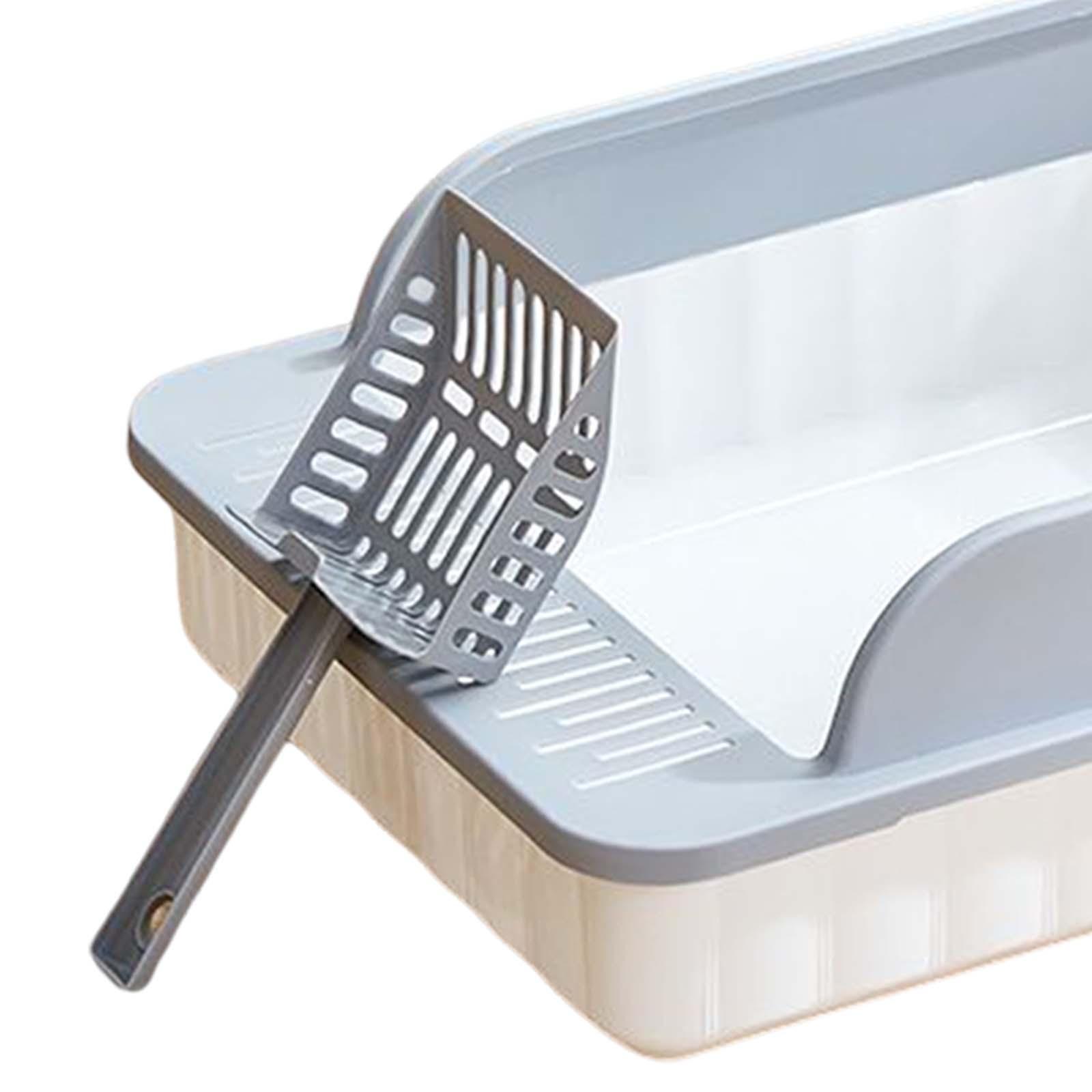 Semi Closed Cat Litter Box Durable Pet Litter Tray Cat Toilet Litter Pan