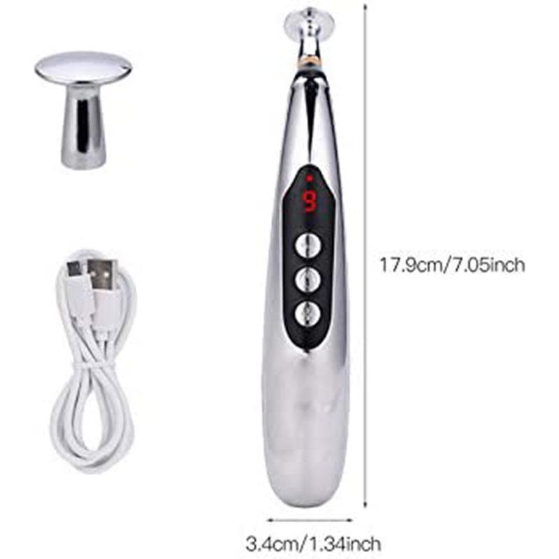 Usb usb có thể sạc lại bút 3 đầu laser massage massage pen massager cho cơ thể trị liệu chân cổ