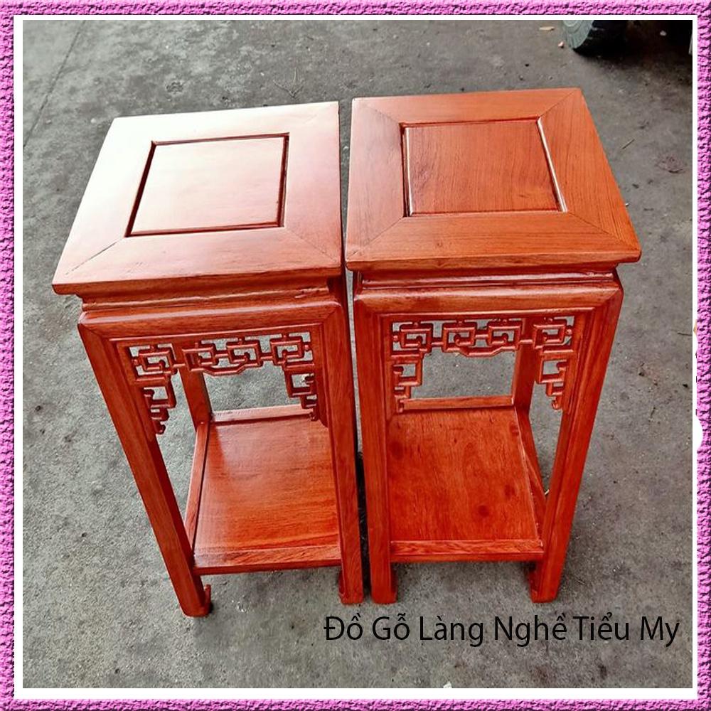 Đôn vuông gỗ Hương kê Tượng, lọ hoa trang trí trong nhà