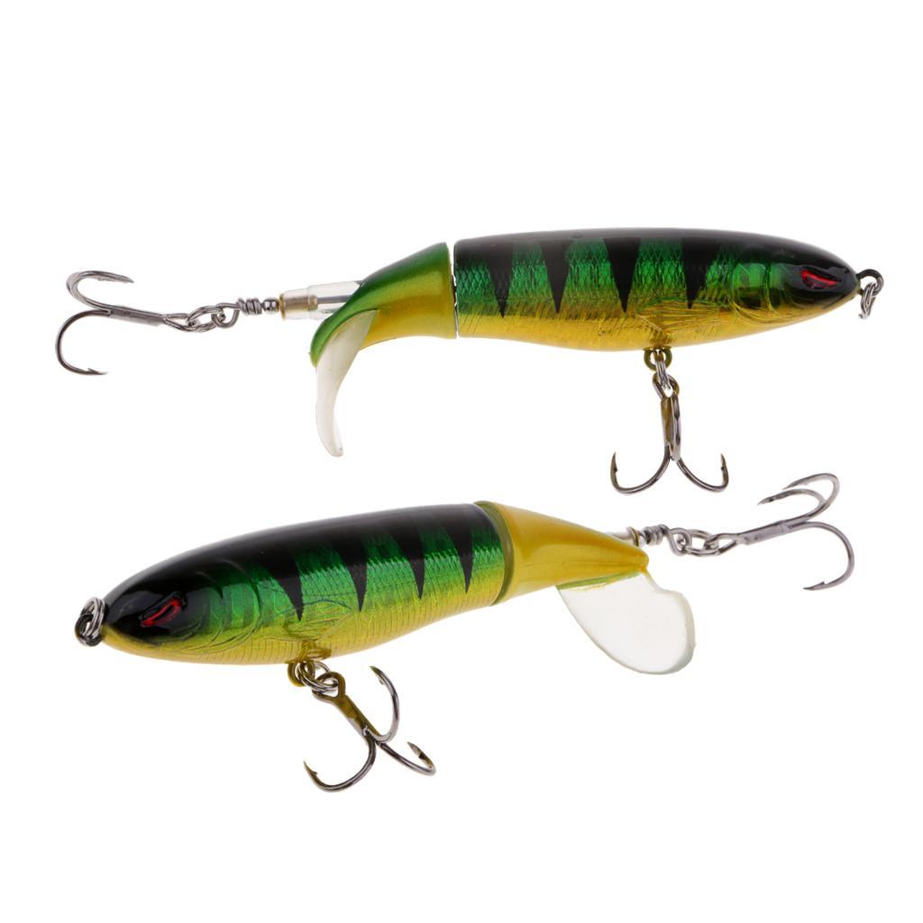 2x Fishing Lure Topwater Floating Hard Bait 10cm 13.2g Green