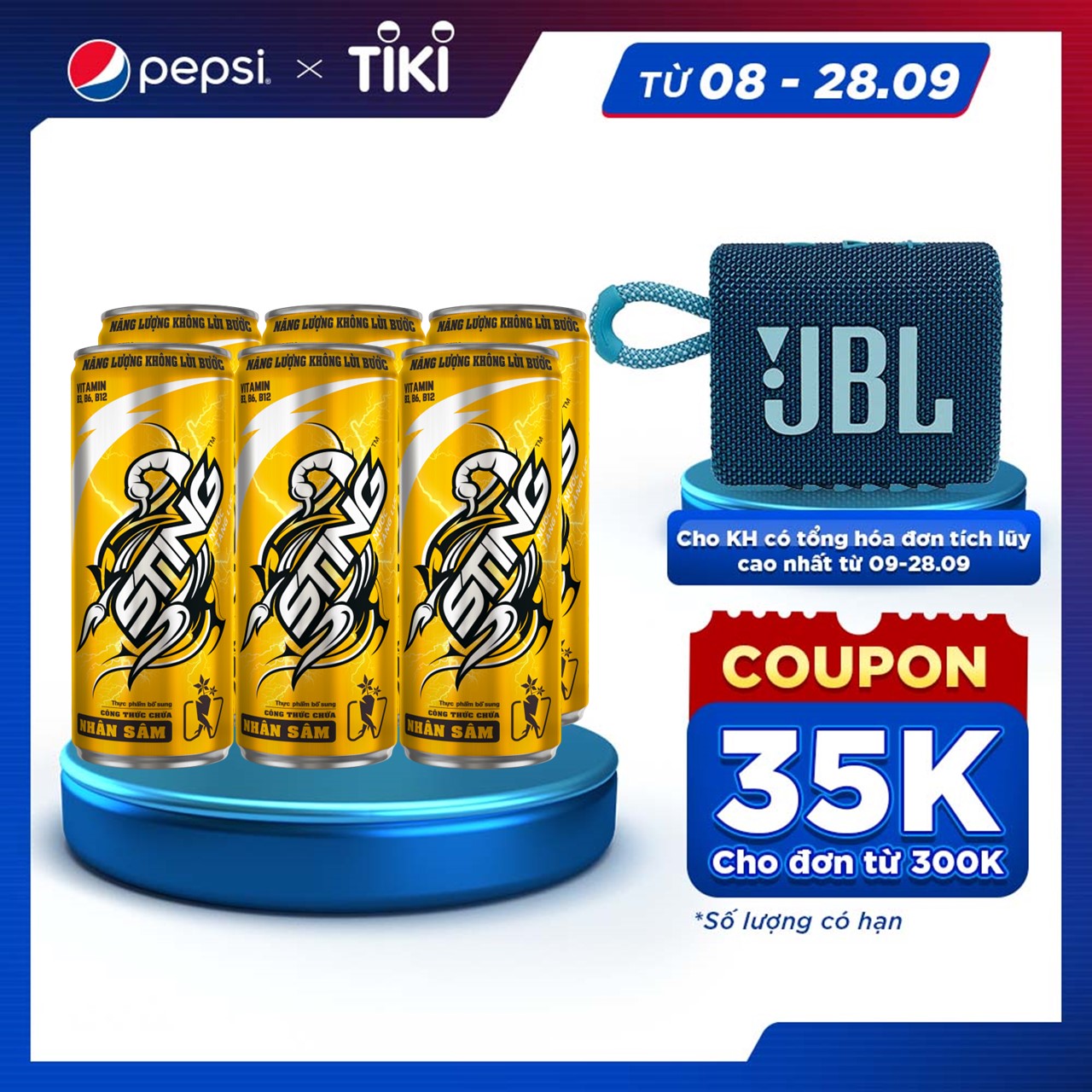 Lốc 6 Lon Nước Tăng Lực Sting Vàng