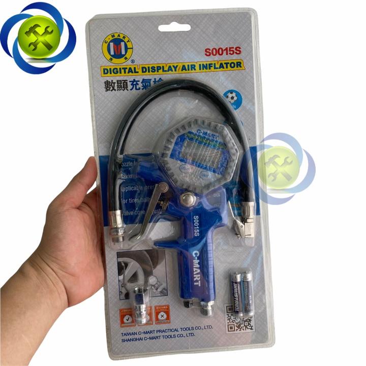 Dụng cụ bơm hơi có đồng hồ điện tử C-Mart S0015S