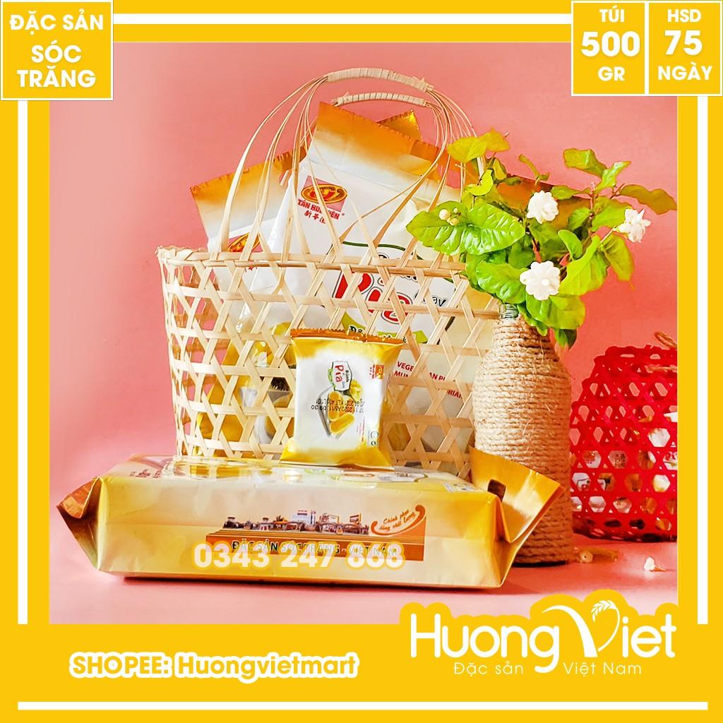 Bánh pía chay đậu xanh sầu riêng mini 500g, bánh pía chay Tân Huê Viên không trứng