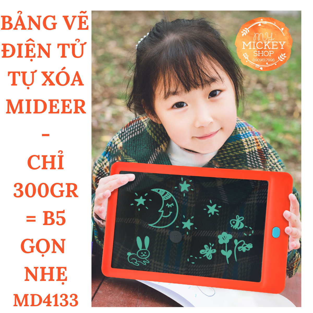 Mideer LCD Tablet - Bảng vẽ điện tử - bảng viết tự xóa thông minh đa chức năng MD4133