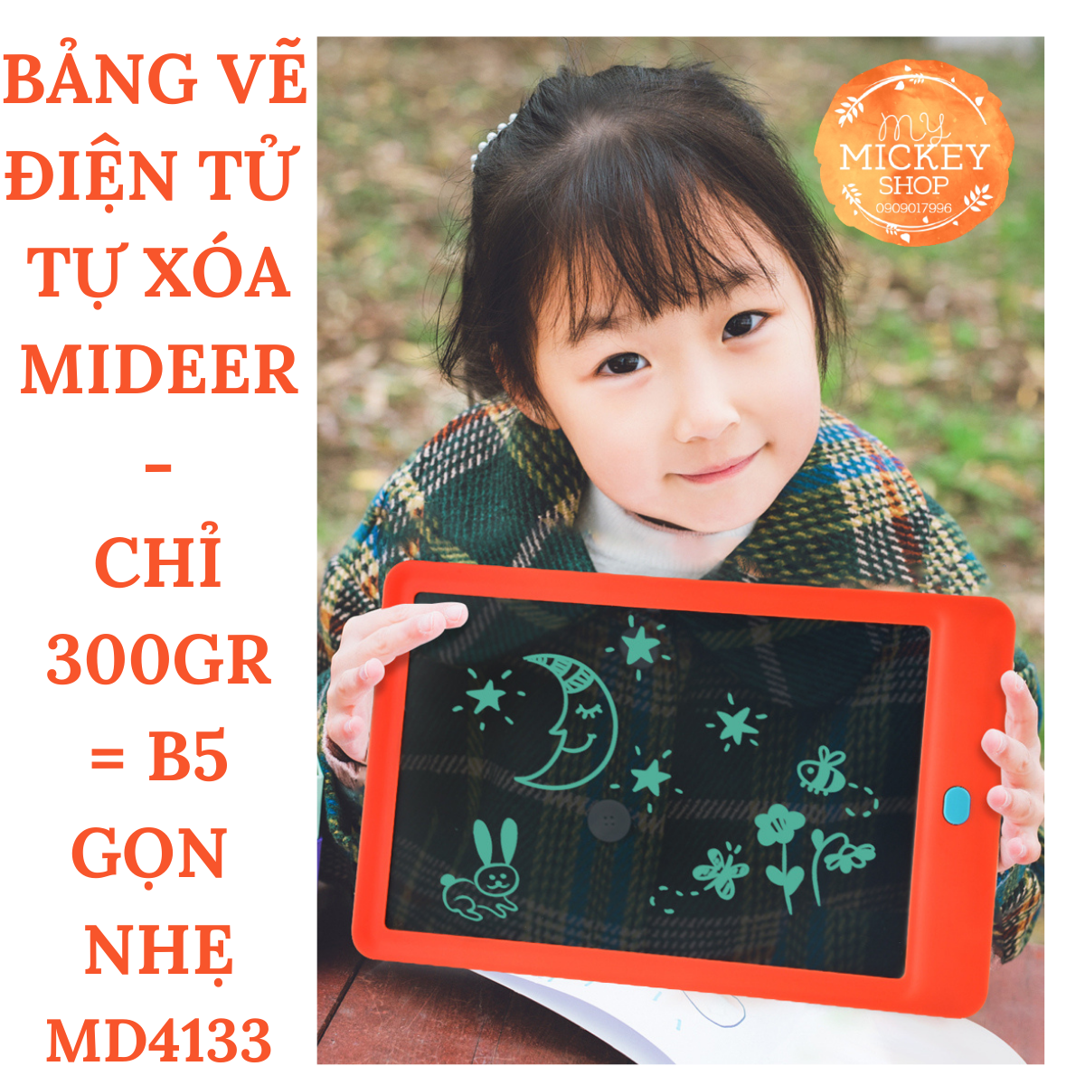 Mideer LCD Tablet - Bảng vẽ điện tử  - bảng viết tự xóa thông minh đa chức năng MD4133