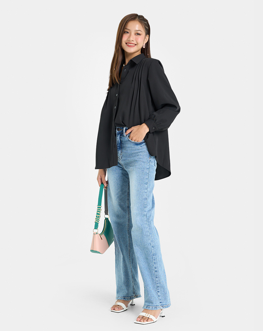 Áo Sơmi Nữ Thời Trang JUNO Dáng Oversized JNASM017