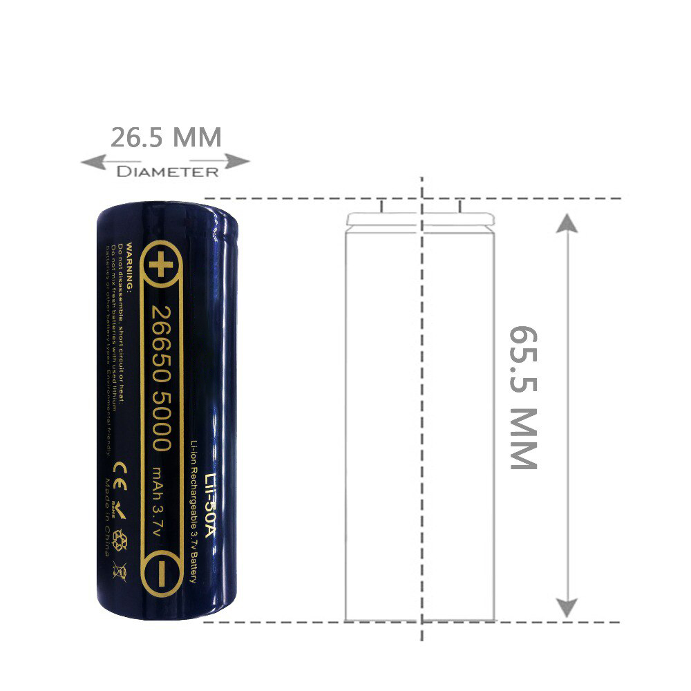 Pin 26650 5000mAh  Lii-50A Lithium ion pin sạc 3.7V