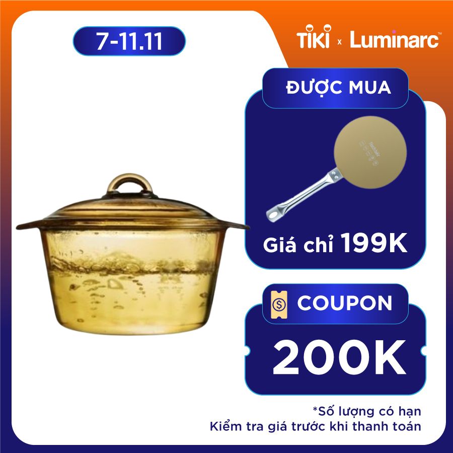 Nồi Thuỷ Tinh Luminarc Blooming Amberline 3L - LUBLH6891