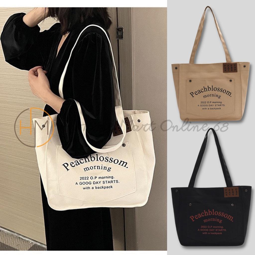 Túi tote túi vải canvas phong cách Hàn quốc thời trang ulzzang