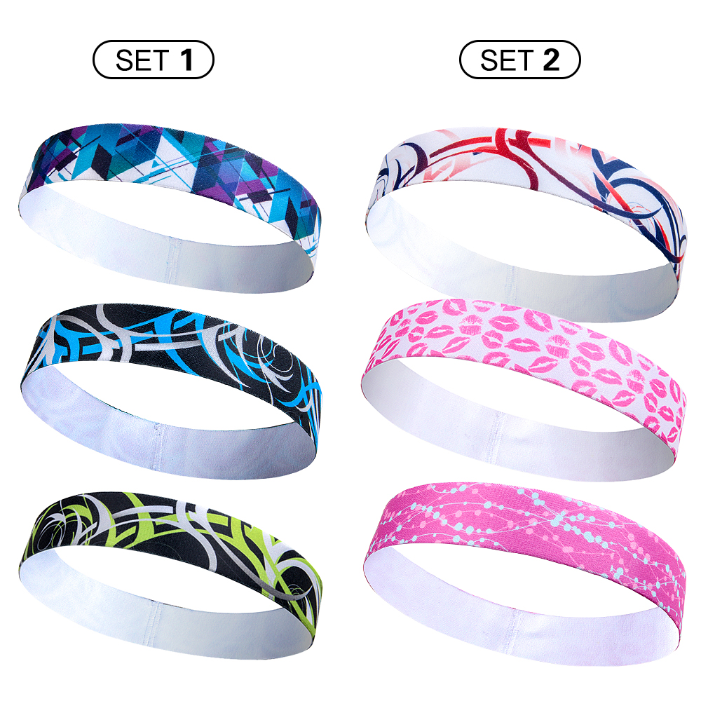 Set 3 cái Băng đô tập thể dục hút mồ hôi cho nam nữ, chất liệu vải mềm mại, thoải mái