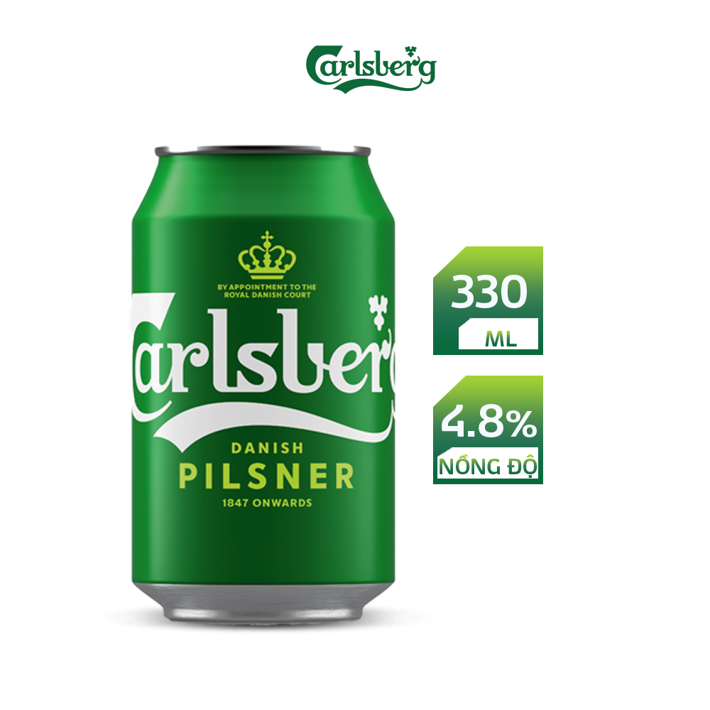 Nồng độ cồn 4.8% - Thùng 24 lon bia Carlsberg Danish Pilsner 330ml