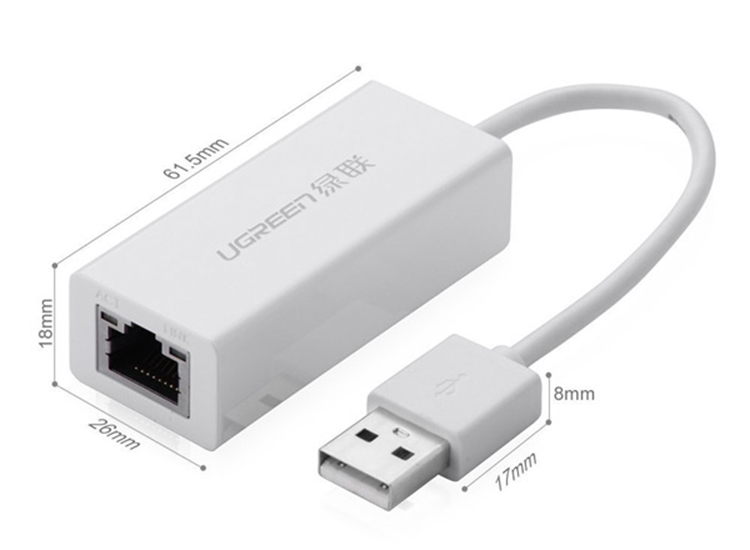 Dây Cáp Chuyển USB Sang Cổng LAN 2.0 Ethernet 10/100 Mbps Ugreen 20253 - Hàng Chính Hãng