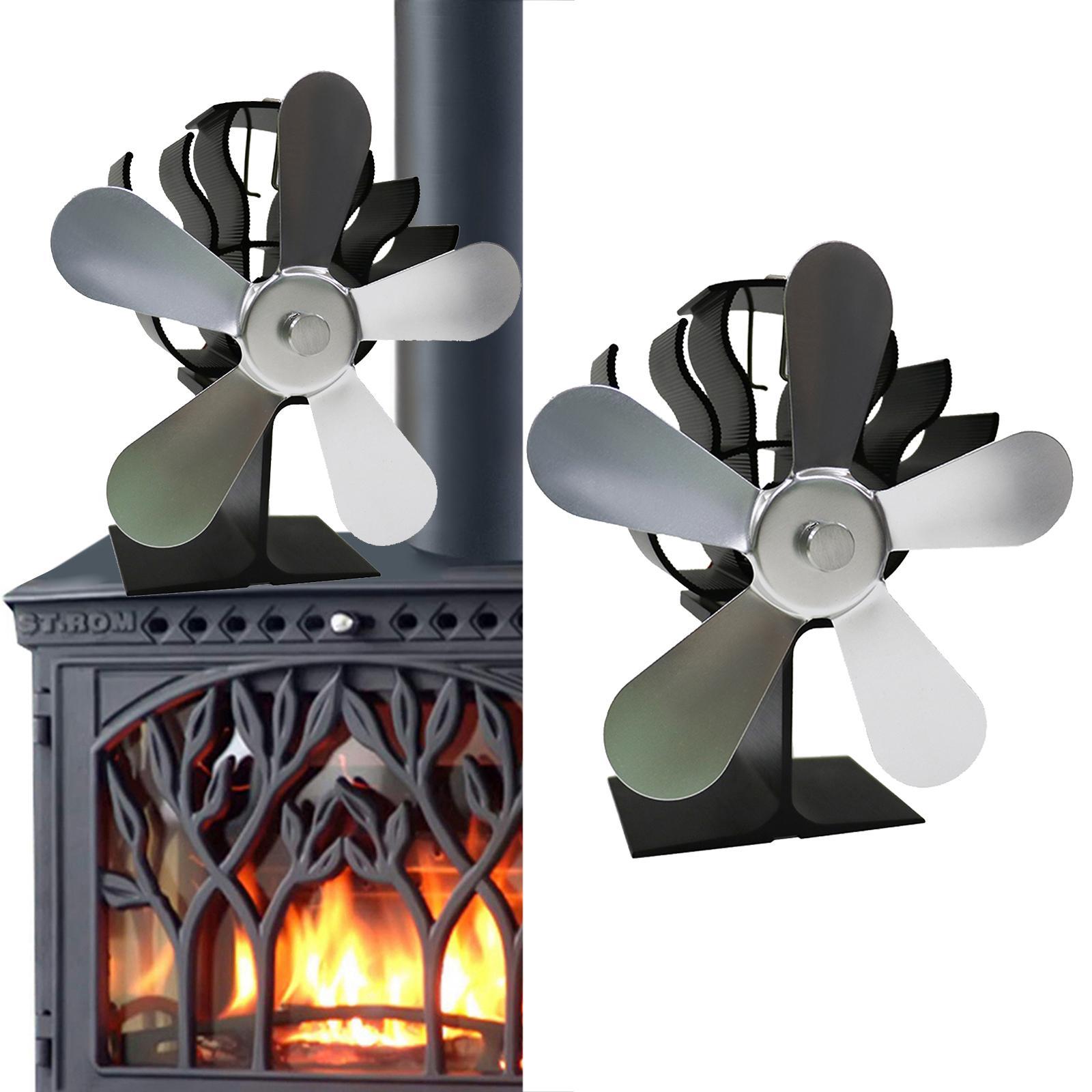 Mini Heat Powered Stove Fan With Free Thermometer Mini 5 Blade Golden