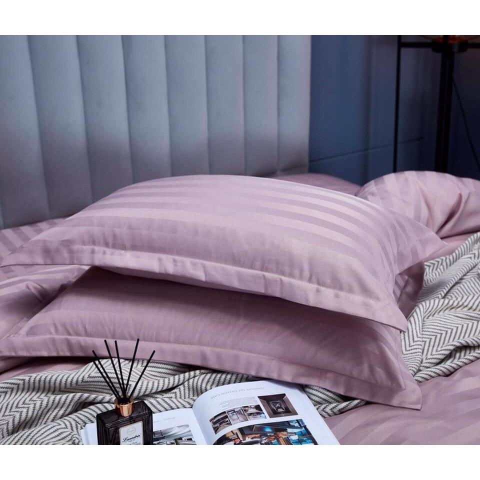 Bộ Vỏ Chăn Drap Gối COTTON SỌC 3F Vải Cotton Lụa Bóng Hàng Chuyên Cho Gia Đình Và Khách Sạn