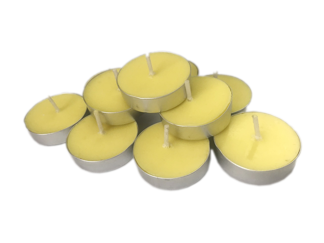 COMBO 10 HỘP NẾN TEALIGHT - VÀNG - ĐẾN TỪ THƯƠNG HIỆU R2D, LÀM TỪ SÁP CỌ, DẦU DỪA, TINH DẦU, THÀNH PHẦN TỰ NHIÊN, LÀNH TÍNH.