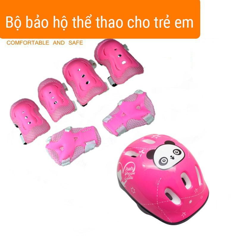 Bộ bảo hộ gấu trúc và mũ bảo hiểm dành cho chơi trượt ván, trượt patin, đạp xe dành cho trẻ dưới 15 tuổi