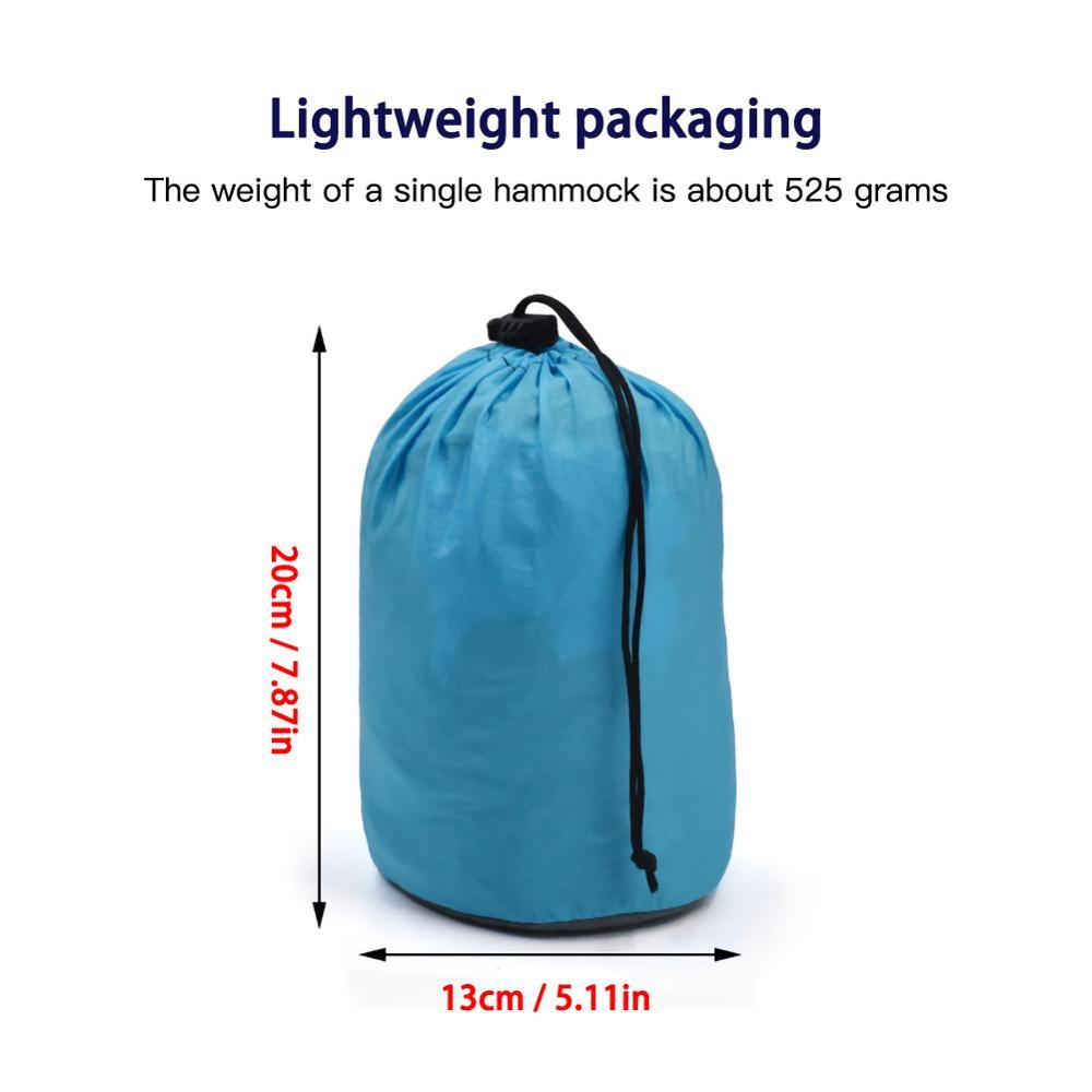 Nylon 210T Võng 260X140CM Cắm Trại Võng Ngoài Trời Sân Vườn Di Động Đôi Võng Treo Giường Treo Xoay