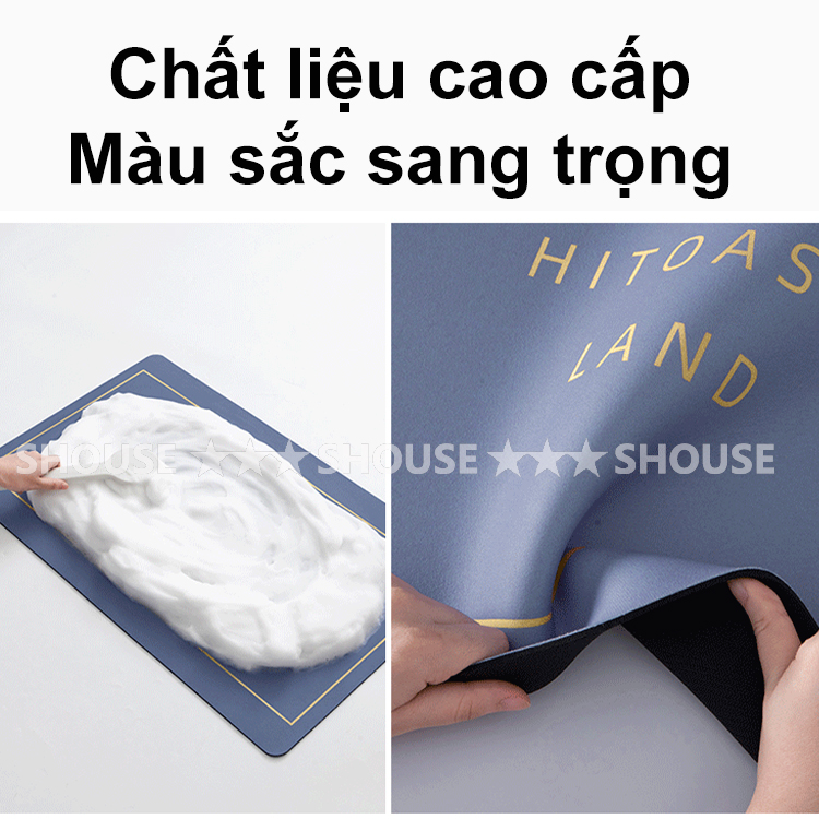 Thảm Lau Chân Chùi Chân Silicon trải sàn phòng tắm siêu thấm hút nước chống trơn trượt cao cấp đế cao su chất siêu dày