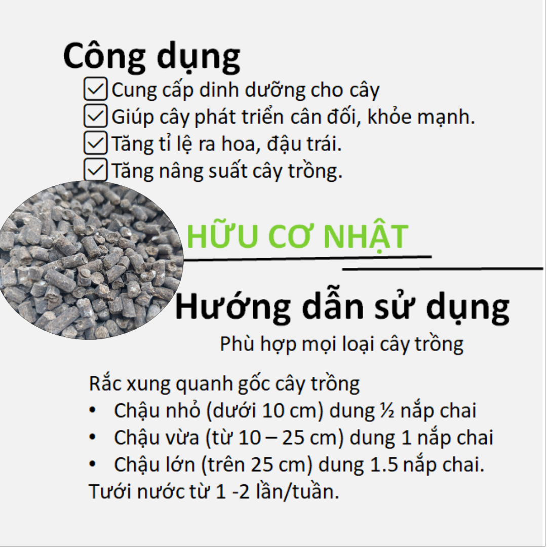 Phân gà hữu cơ Nhật - Hữu cơ UCHINI - Hữu cơ 65% - Phù hợp với mọi loại cây trồng