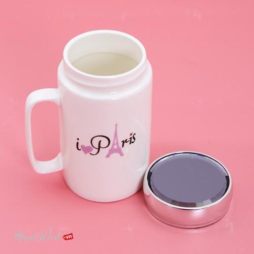 Cốc sứ giữ nhiệt cao cấp có nắp đậy