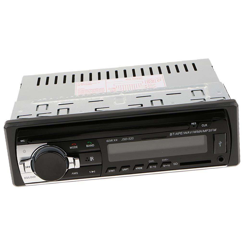 Car Radio Bluetooth 1 DIN In 12V SD/USB Aux FM CD Stereo Head Unit
