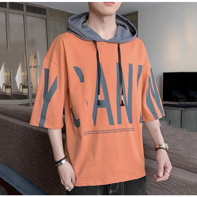 Áo Hoodie Nam Thun Cotton Mùa Hè Tay Lỡ In Chữ Dáng Rộng Phong Cách Hàn Quốc Thời Trang Zenkonu TOP NAM 259