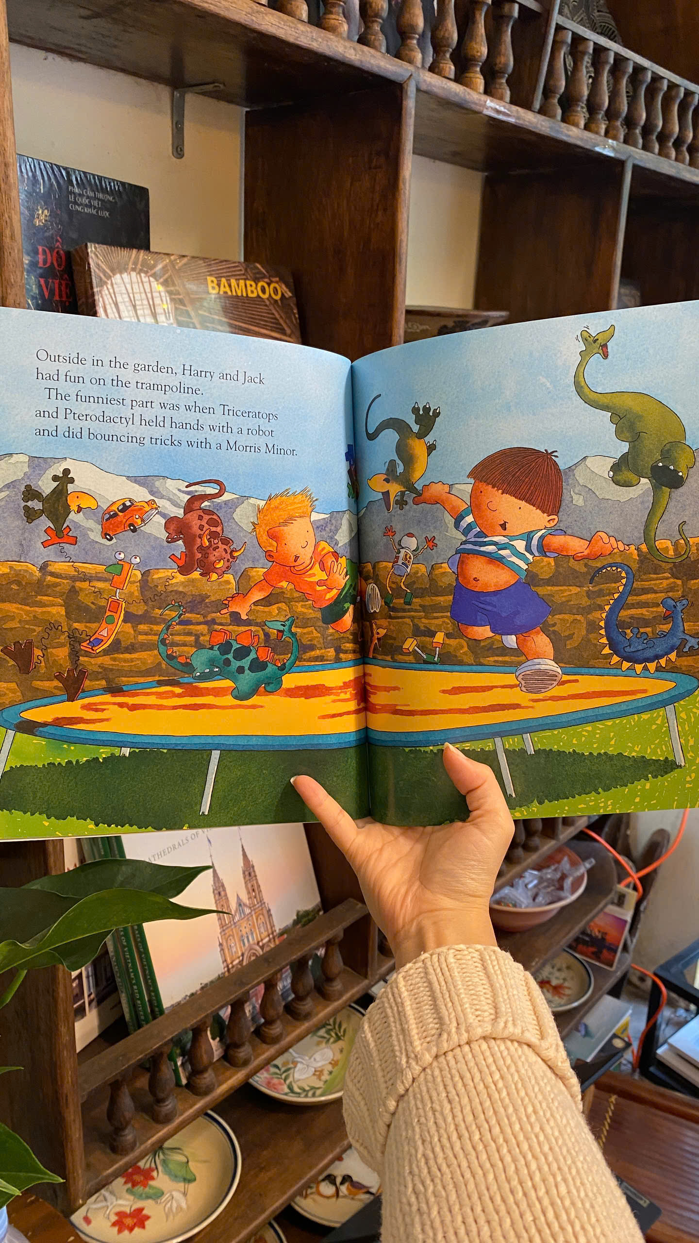 Sách - Harry and the Dinosaurs First Sleepover by Adrian Reynolds | Children's English Picture Book