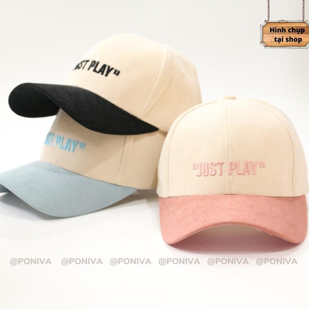 Mũ Lưỡi Trai ️ Nón Kết Thêu Chữ Just Play Chất Nhung Mịn Cao Cấp Form Unisex Mẫu Hot Trend 2022