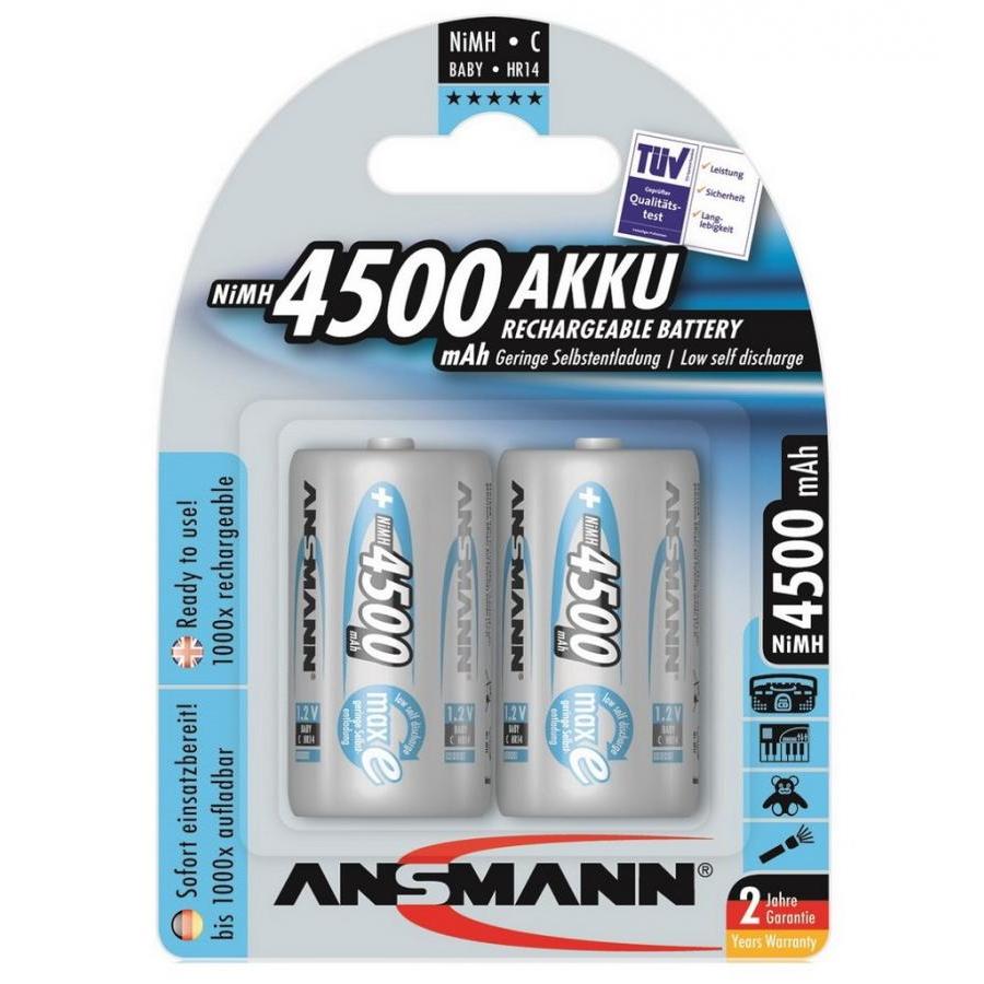 Pin trung sạc ANSMANN C4500 - vỉ 2 viên - Hàng Nhập Khẩu
