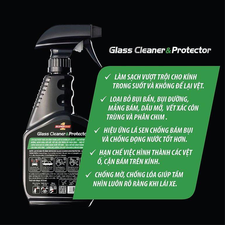 Nước Lau Và Bảo Vệ Kính Super One Glass Cleaner And Protector  – Universal