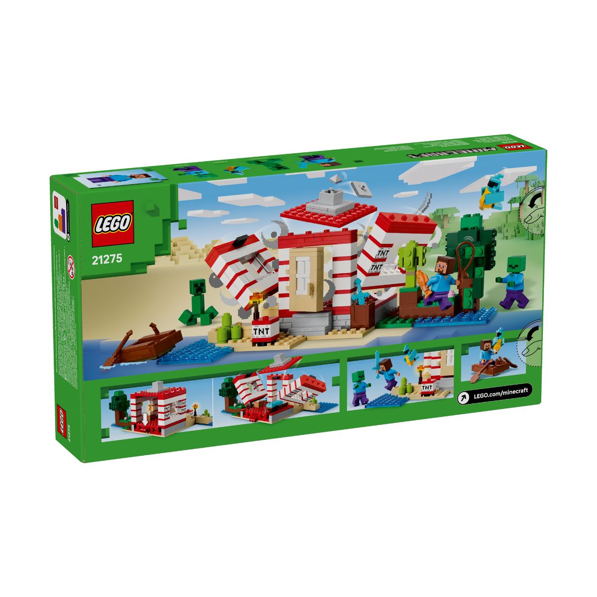 LEGO MINECRAFT 21275 Đồ Chơi Lắp Ráp Đài TNT Trong Rừng (287 chi tiết)