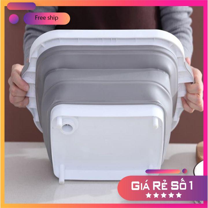 Chậu gấp gọn kiêm thớt và rổ đựng đa năng loại LỚN 3in1 Đa Năng Tiện Dụng