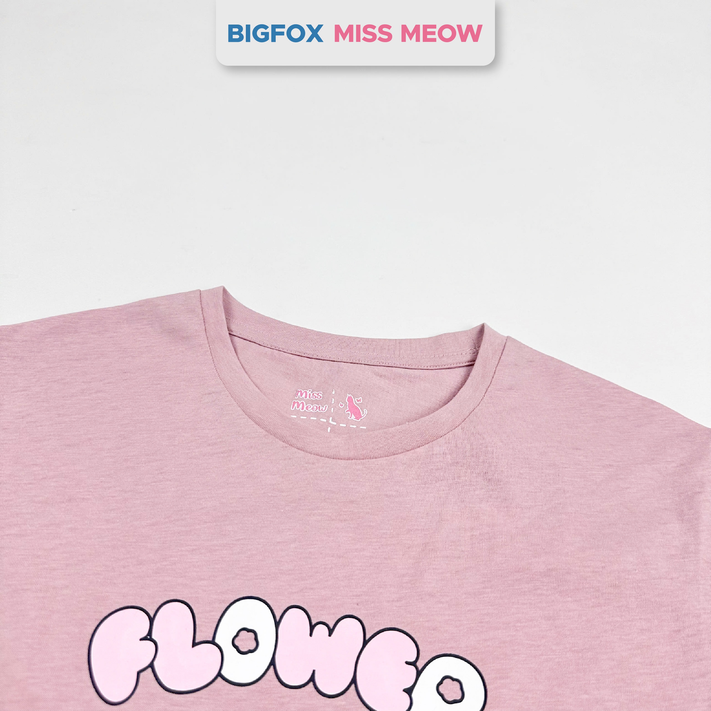 Set bộ cotton bé gái Bigfox Miss Meow size đại cộc tay mix chân váy hè cỡ 3,6,9,11 tuổi 30kg 40kg