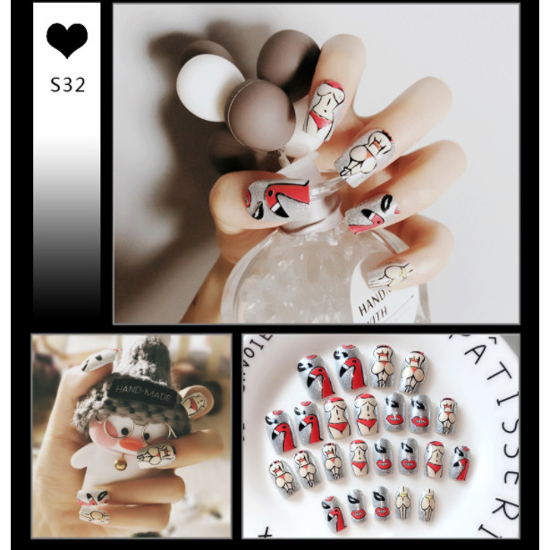 Bộ 24 móng tay giả nail thơi trang như hình