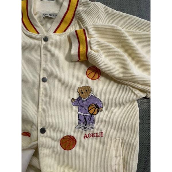 Áo Khoác Nhung Unisex Aokiji Gấu Túi Trong Cặp Đôi ĐẸP Áo Bomber Nhung Gân Chống Nắng- Nam nữ Couple Jacket