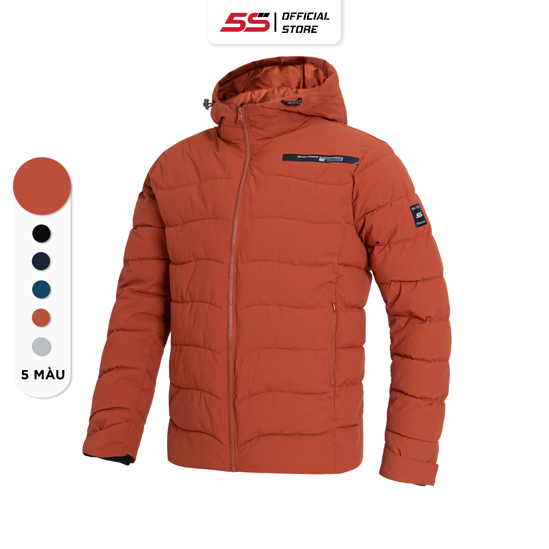 Áo Khoác Phao Nam Chần Bông 5S Premium, Chất Liệu Cao Cấp, Công Nghệ GORE-TEX, Siêu Ấm, Cản Gió, Thiết Kế Basic