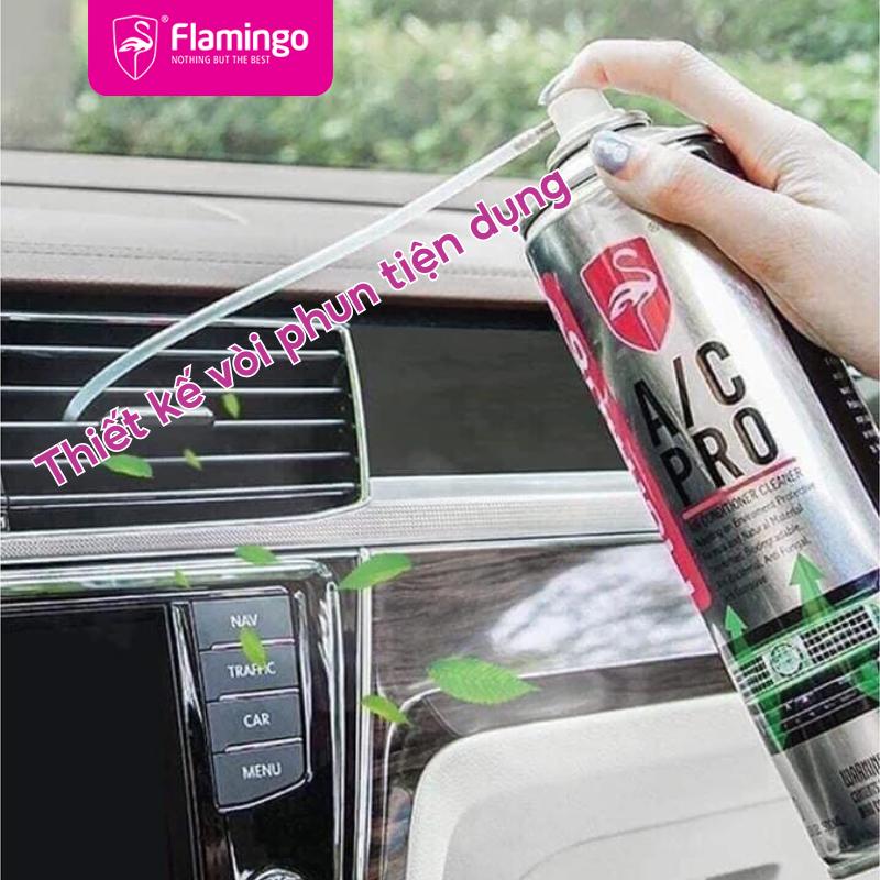 Combo Khử Mùi Làm Thơm F011 &amp; Vệ Sinh Điều Hoà F020 Flamingo Chính Hãng Làm Sạch Chống Nấm Mốc Khoang Lái - Combo F011 &amp; F020