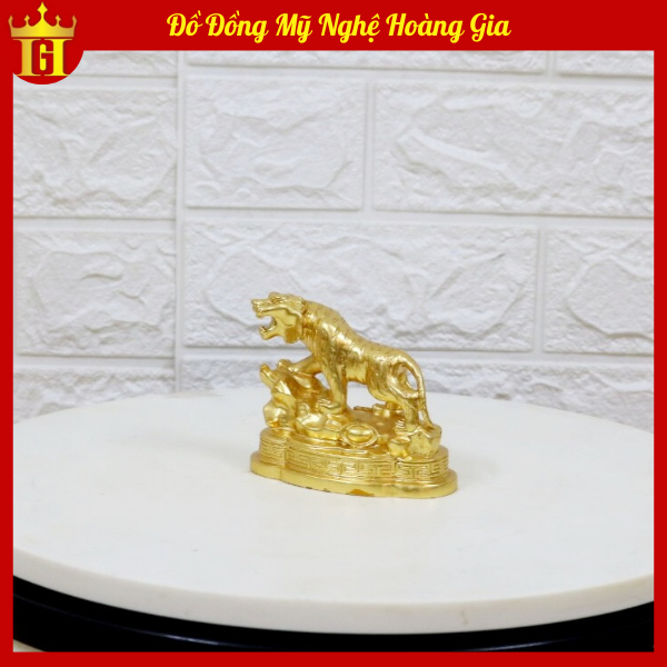 Tượng hổ bằng đồng mạ vàng 24K