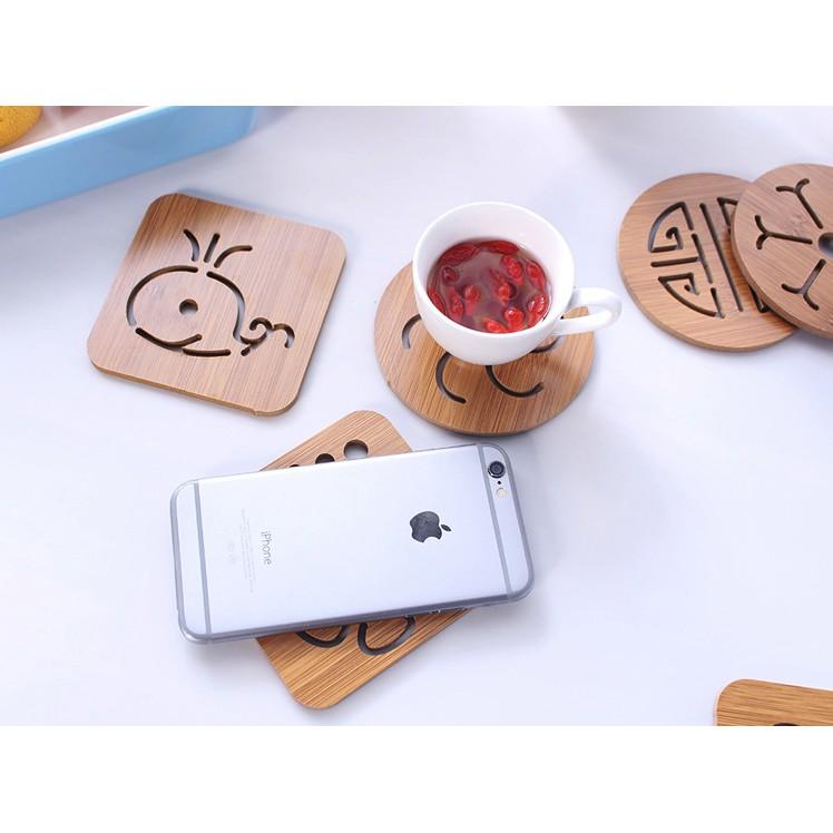 Miếng Gỗ Lót Cách Nhiệt Hoạ Tiết Bàn Ăn, Nhà Bếp