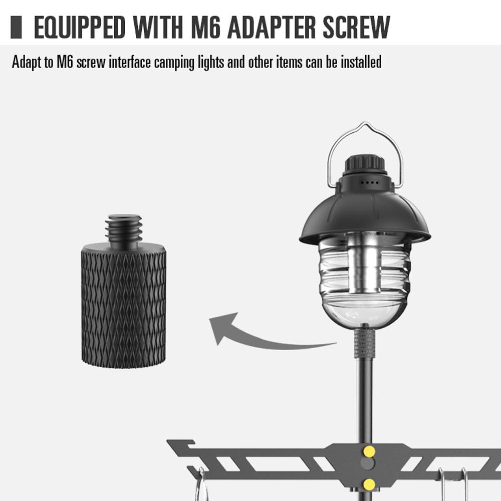 Camping Storage Rack Aluminum Alloy Lantern Stand Adjustable Cookware Clothes Hanger Desk Mount Storage Organizer for Outdoor Camping Picnic Fishing BBQ