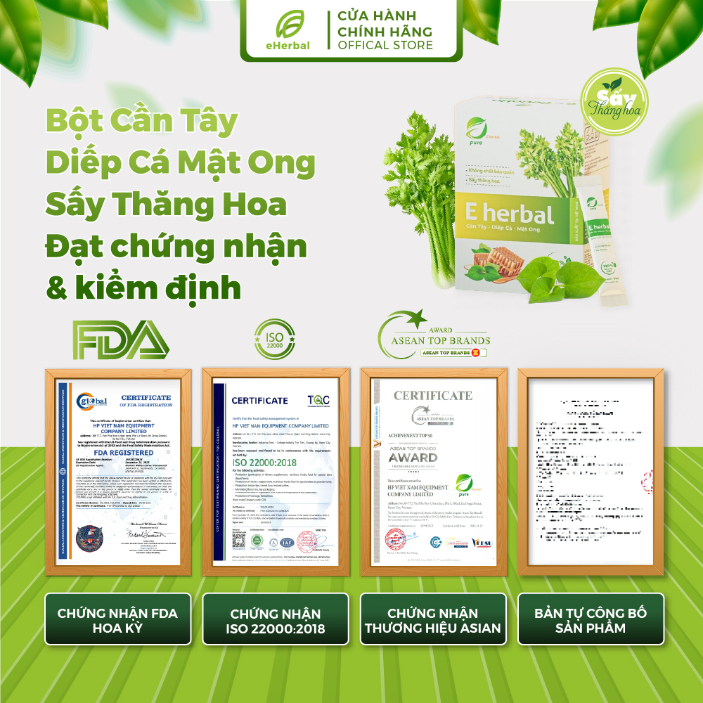 Bột Cần tây- Diếp cá- Mật ong sấy thăng hoa